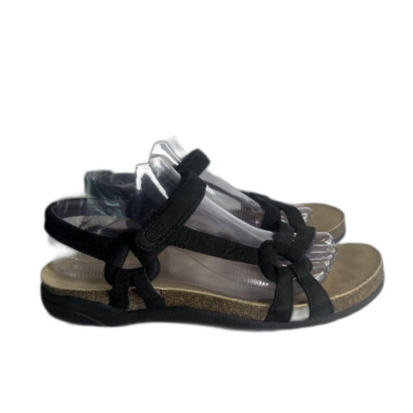 Teva Sandals Womens Size 9 Black Ventura Cork Waterproof Leather Strappy 6389 - Picture 5 of 11